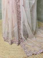 Nude shade net bridal designer saree - PSD39