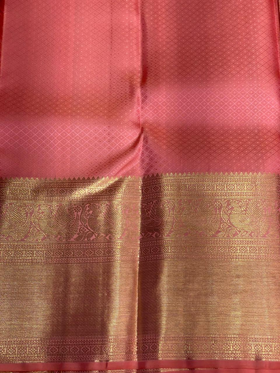 Peach Pure Kanchipuram Silk saree - PPURE56