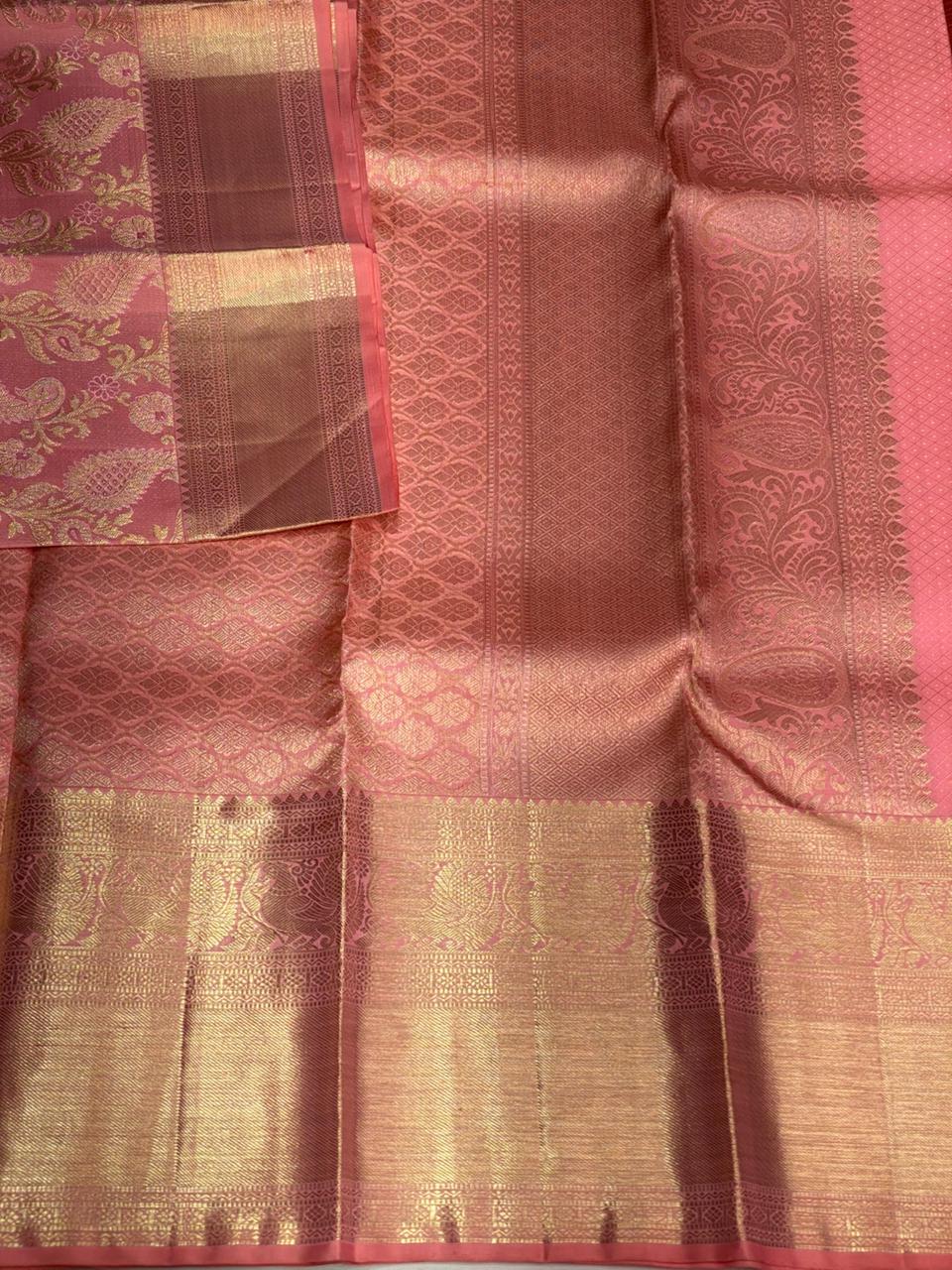 Peach Pure Kanchipuram Silk saree - PPURE56