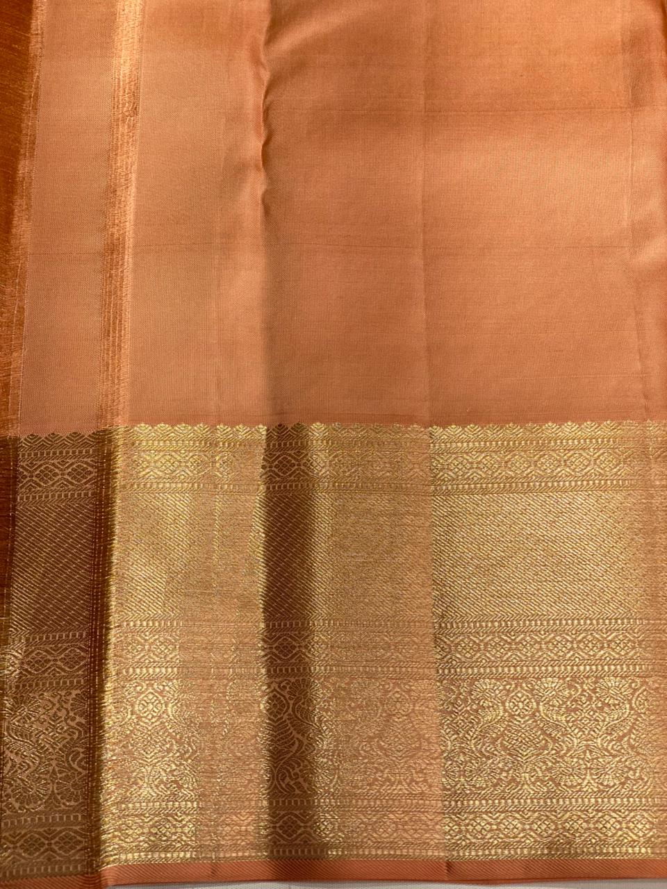 Peach Pure Kanchipuram Silk saree - PPURE64