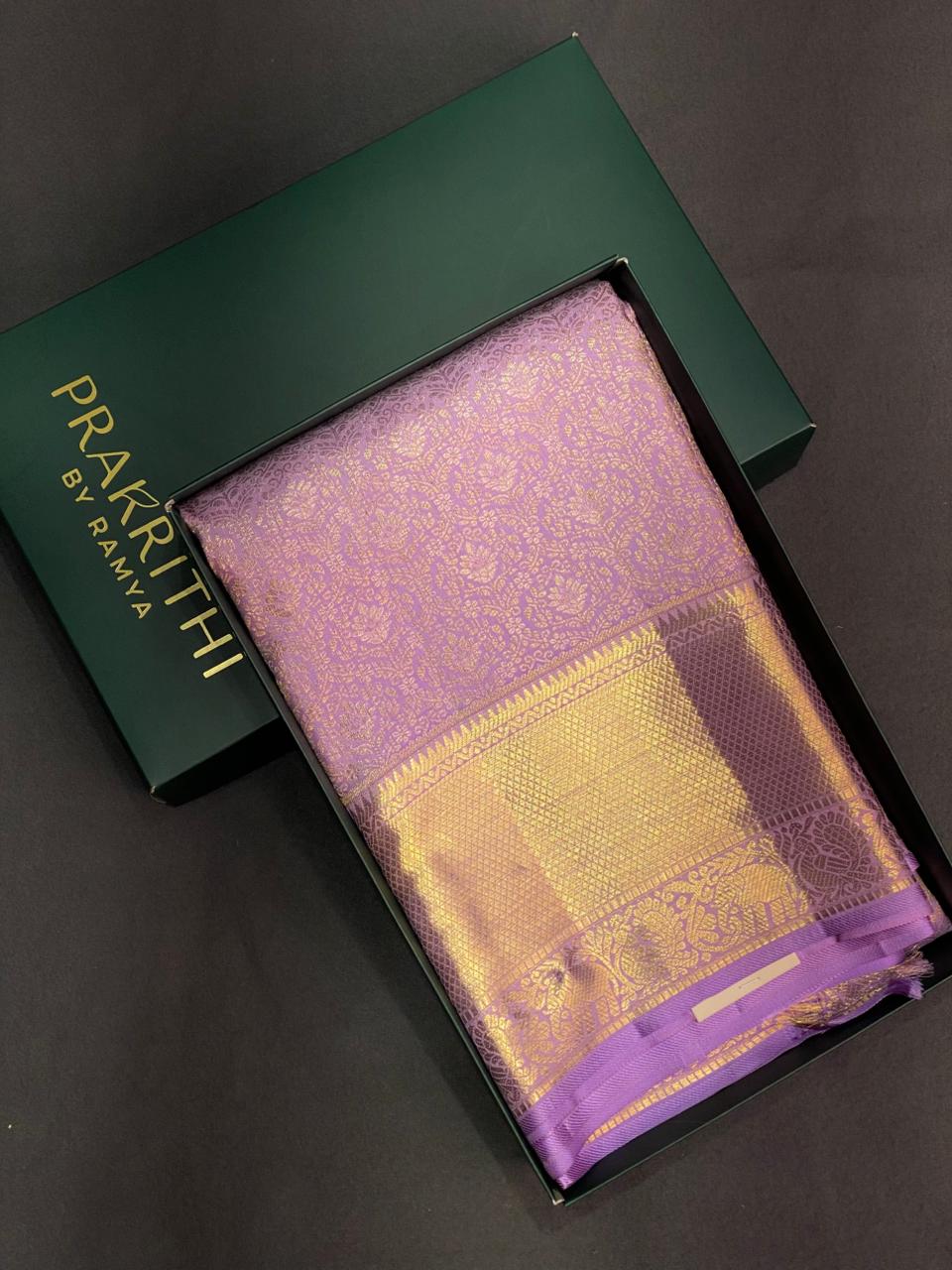 Lavender Pure Kanchipuram Silk saree - PPURE69