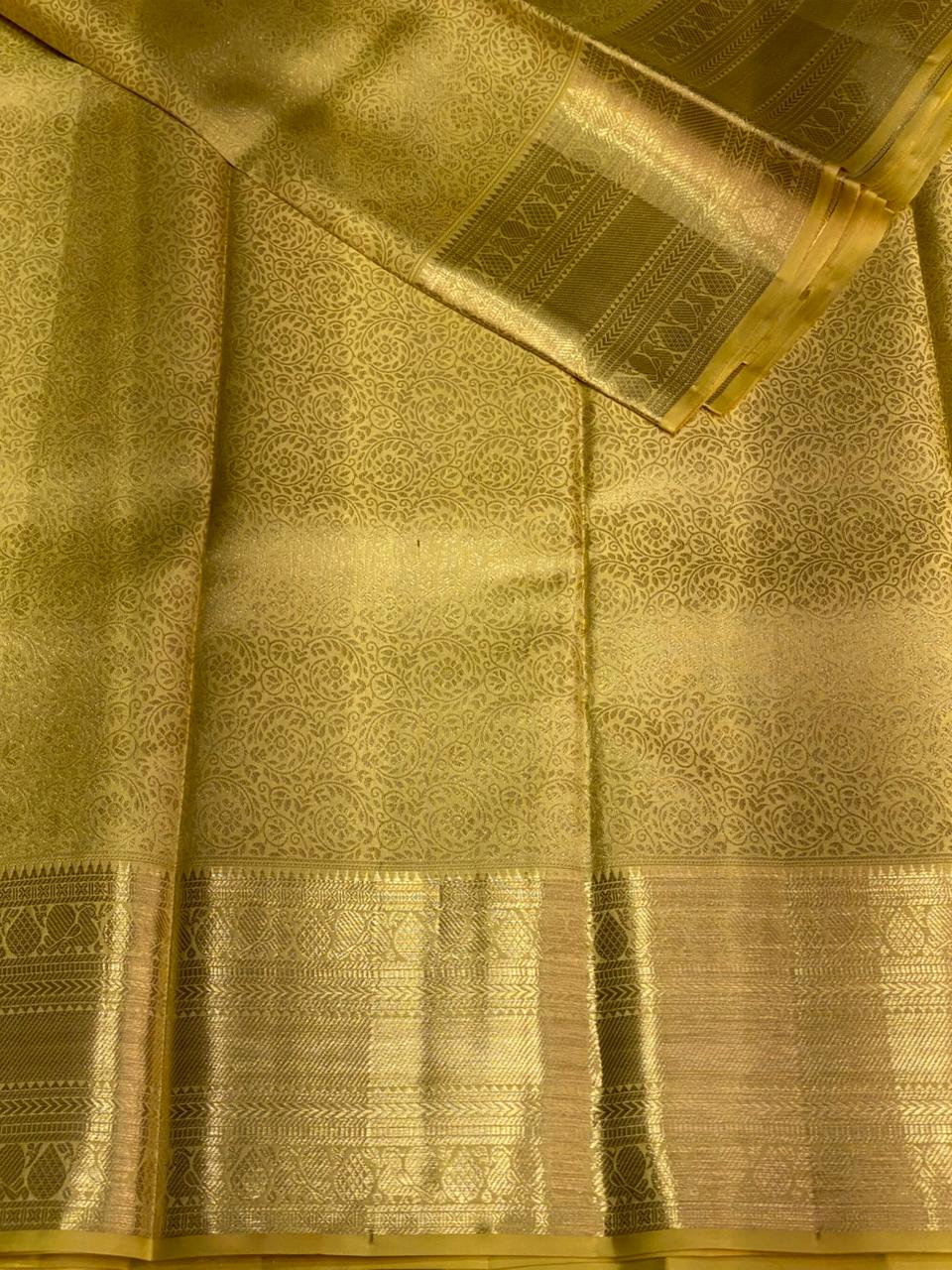 Pastal green and Pink Pure Kanchipuram Silk saree - PPURE71