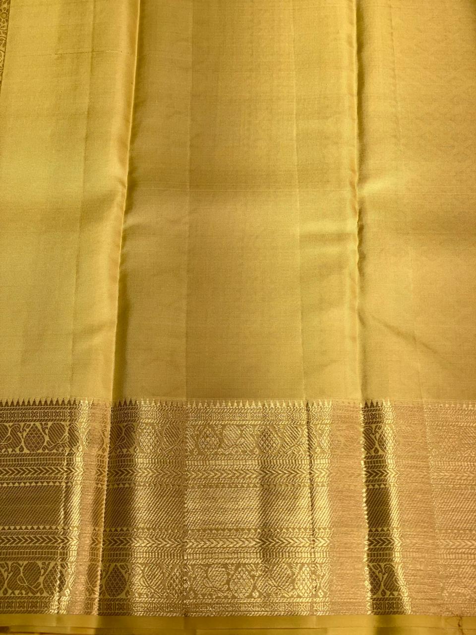 Pastal green and Pink Pure Kanchipuram Silk saree - PPURE71