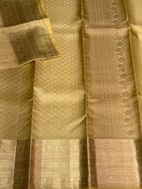 Pastal green and Pink Pure Kanchipuram Silk saree - PPURE71