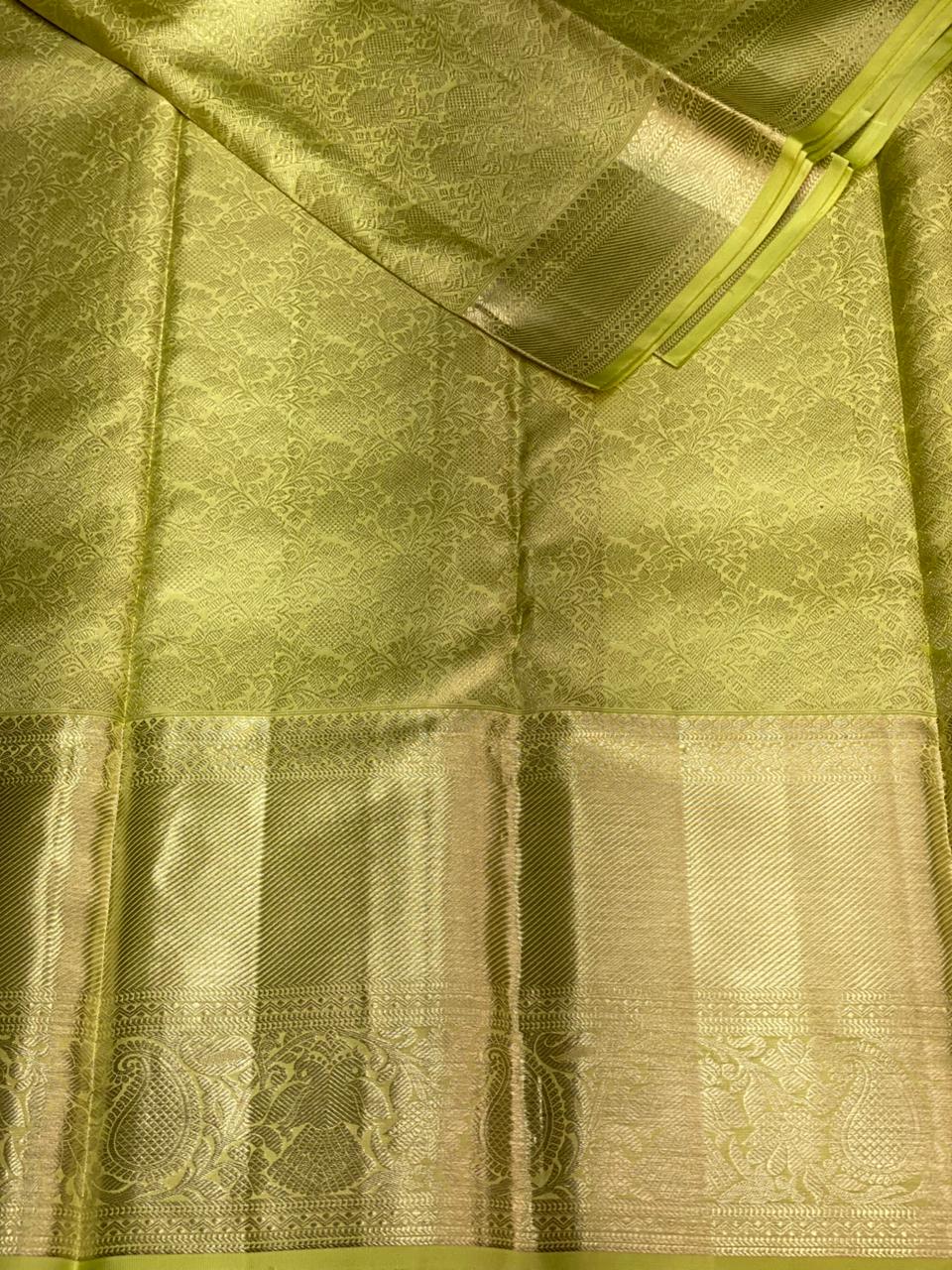 Pastal green and Pink Pure Kanchipuram Silk saree - PPURE72