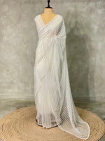 White net bridal designer saree - PSD17C