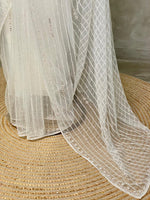 White net bridal designer saree - PSD17C