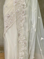 white net bridal designer saree - PSD45