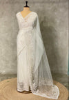 white net bridal designer saree - PSD47