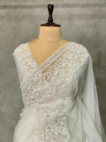 white net bridal designer saree - PSD47