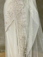 white net bridal designer saree - PSD47