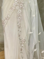 white net bridal designer saree - PSD50