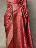 Maroon Semi katan silksaree - AISHSK14