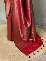 Maroon Semi katan silksaree - AISHSK14