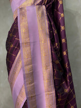 Deep Purple and Lavender Banarasi saree -BSP11