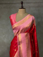 Red and Pink Banarasi saree -BSP10