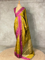 Olive Green and Purple banarasi silksaree - AISH13