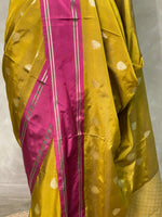 Olive Green and Purple banarasi silksaree - AISH13