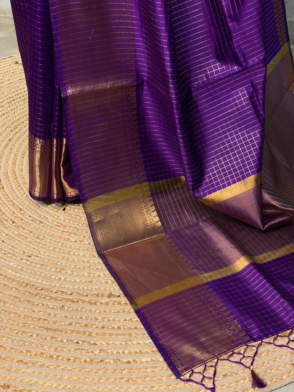 Violet banarasi silksaree - AISHCK4