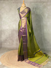Olive Green and violet silksaree - PIH2