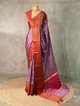 Lavender and maroon silksaree - PIH4
