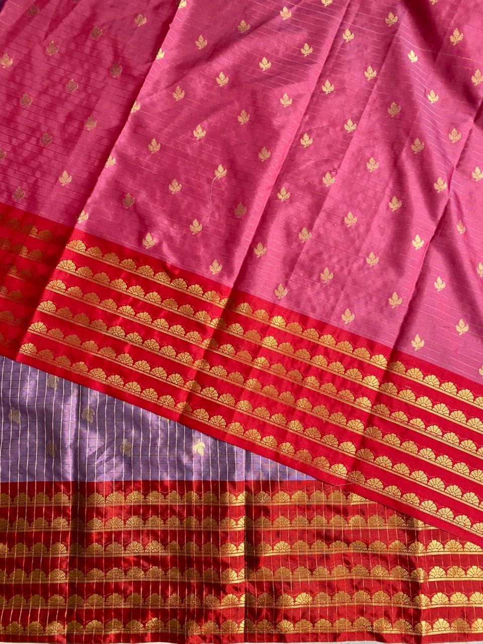 Lavender and maroon silksaree - PIH4