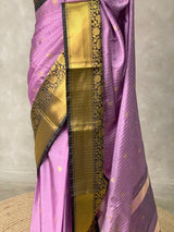 Violet and black silksaree - PIH3