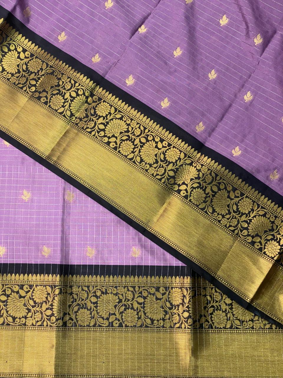Violet and black silksaree - PIH3