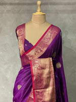 Dark wine Banarasi saree -BSP3B