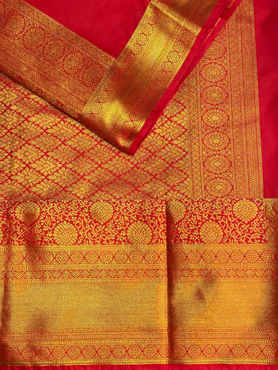 Red kanchipuram silk saree- PSSR198