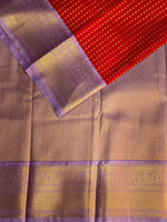 Red and Lavender kanchipuram silk saree- PSSR199