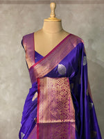 Blue and Purple Banarasi saree -BSP3C