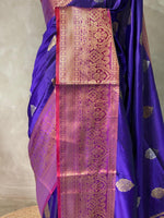 Blue and Purple Banarasi saree -BSP3C