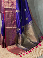 Blue and Purple Banarasi saree -BSP3C