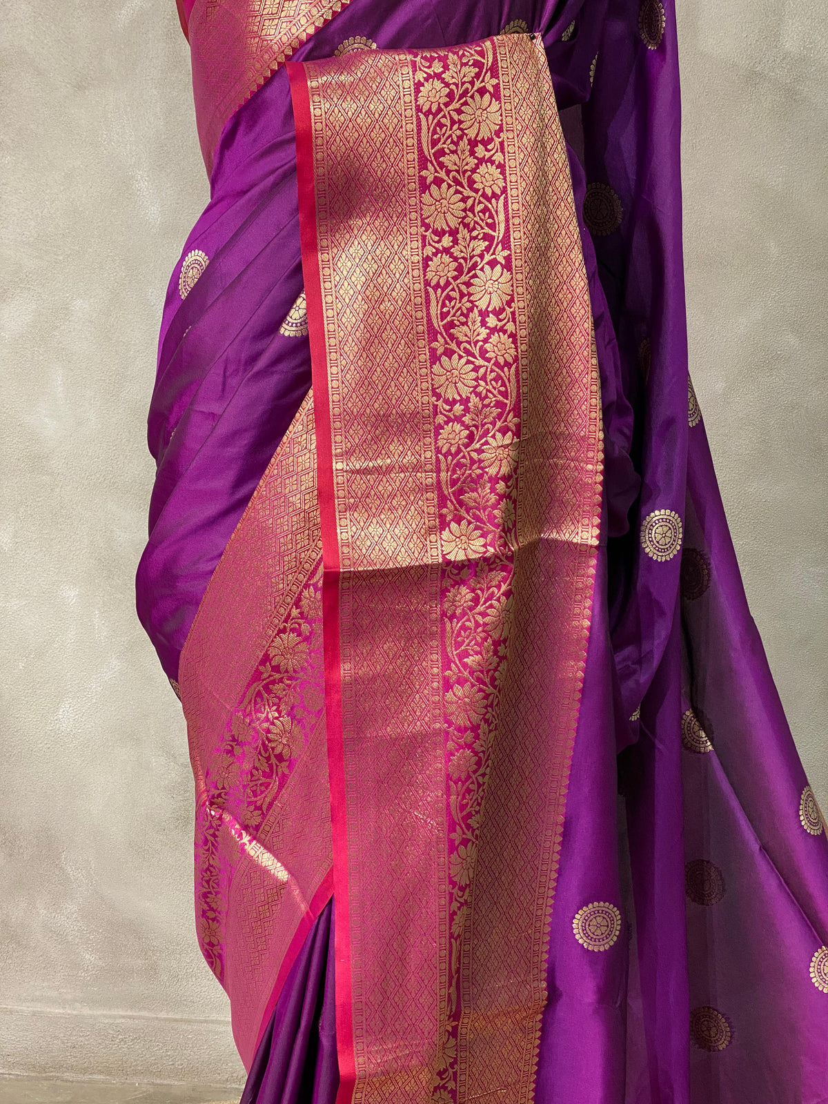 Wine and maroon Banarasi saree -BSP3E