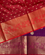 Wine and maroon Banarasi saree -BSP3E