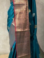Peacock Blue Banarasi saree -BSP3F