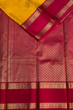 Yellow and Magenta silk saree- PSSR196