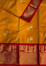 Yellow and Red silk saree- PSSR197