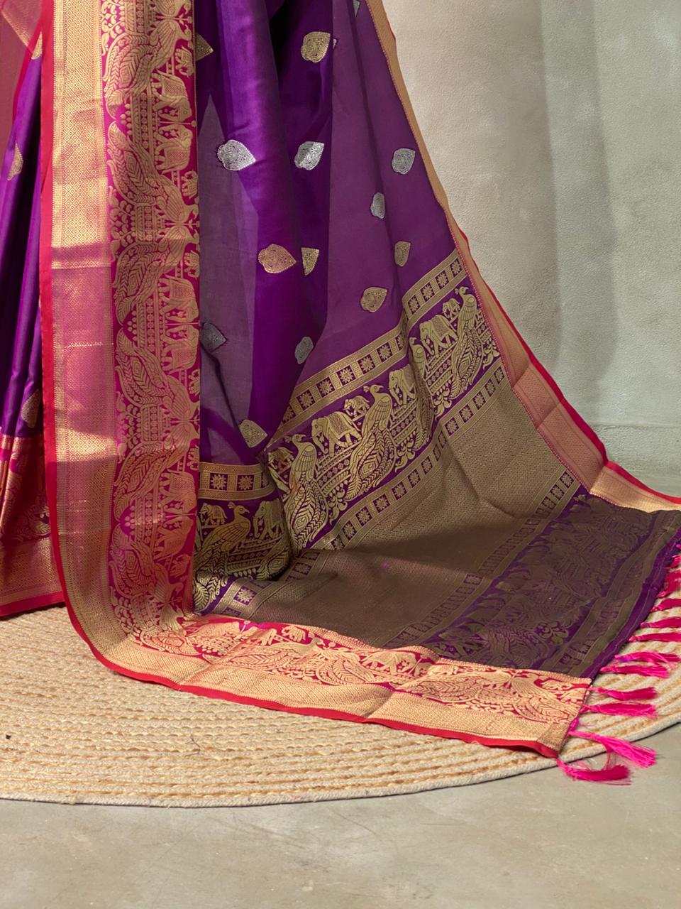 Wine Banarasi saree -BSP3G