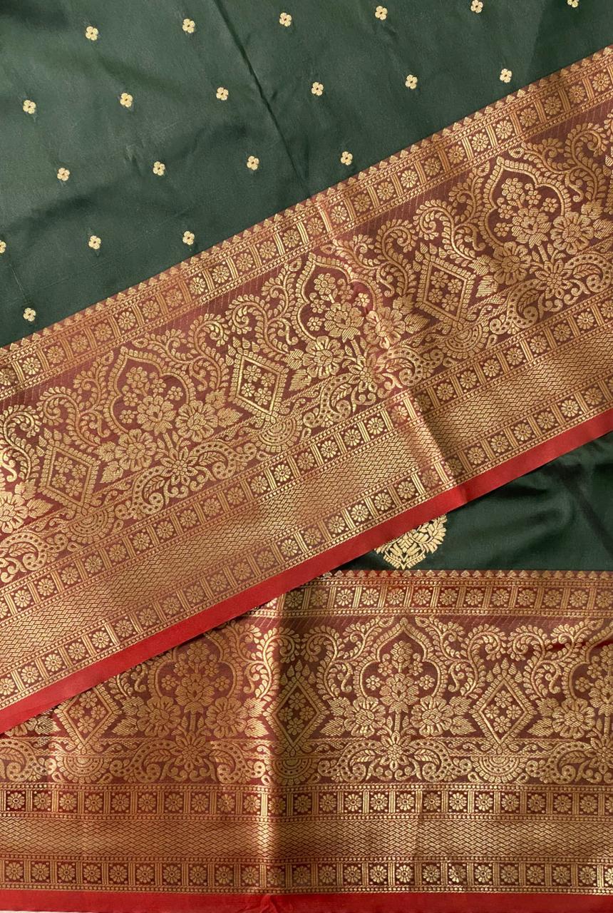 Green Banarasi saree -BSP3I