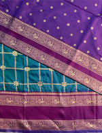 Peacock blue and Purple Banarasi saree -BSP16