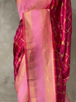 Maroonish Magenta and PinkBanarasi saree -BSP15