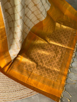 Sandal and Yellow Banarasi saree -BSP17