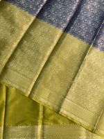 Blue and Olive Green Gajji silk saree -PIH14