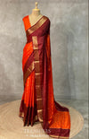 Orange and Maroon Gajji silk saree -PIH15