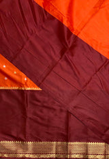 Orange and Maroon Gajji silk saree -PIH15