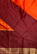 Orange and Maroon Gajji silk saree -PIH15