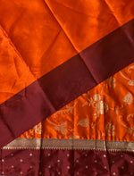 Orange and Maroon Gajji silk saree -PIH16