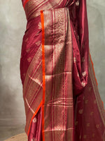 Maroon Gajji silk saree -PIH17
